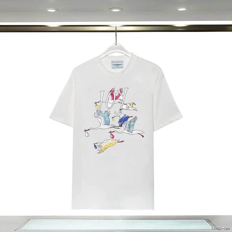 Casablanca Crane Print Wind White T-shirt