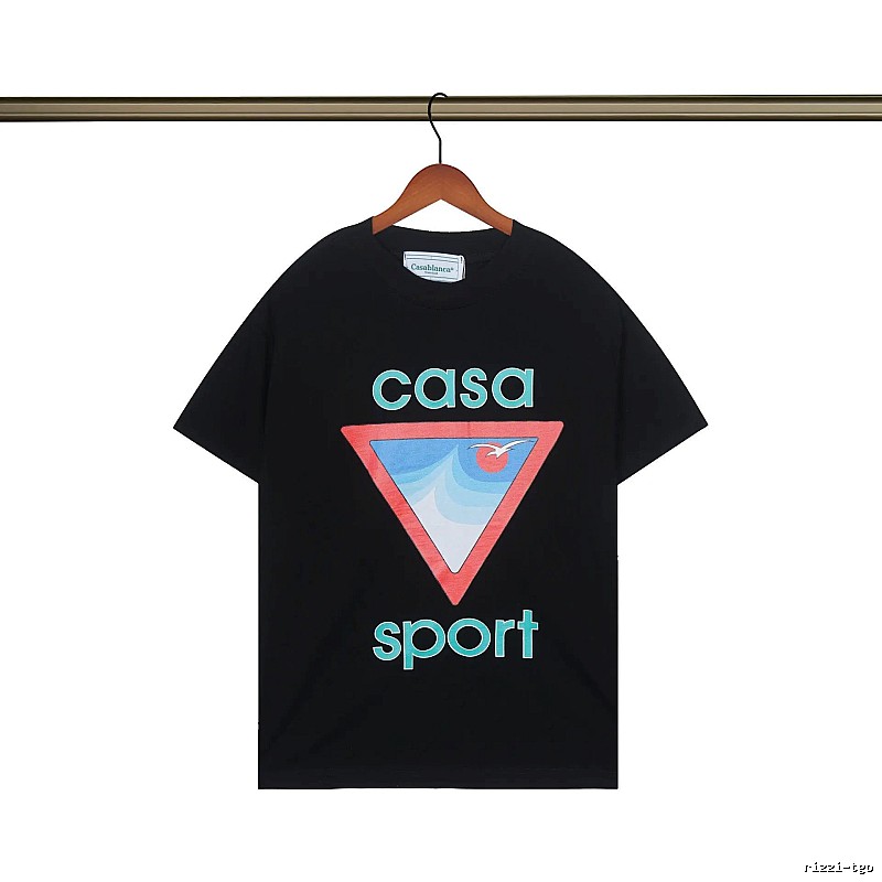 Casablanca - printed casual - style black T - shirt
