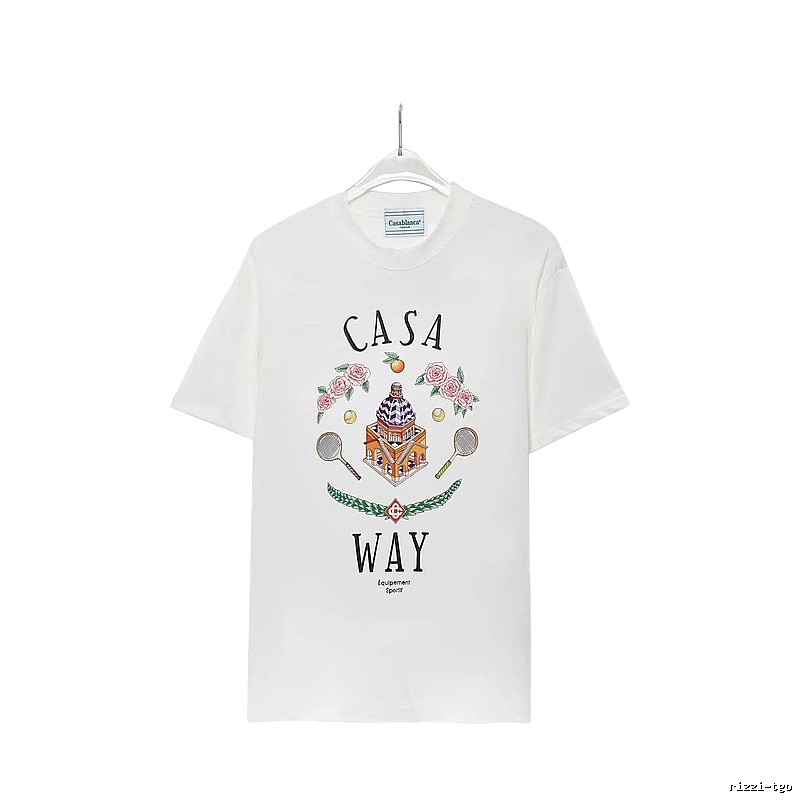 Casablanca printed casual white T-shirt
