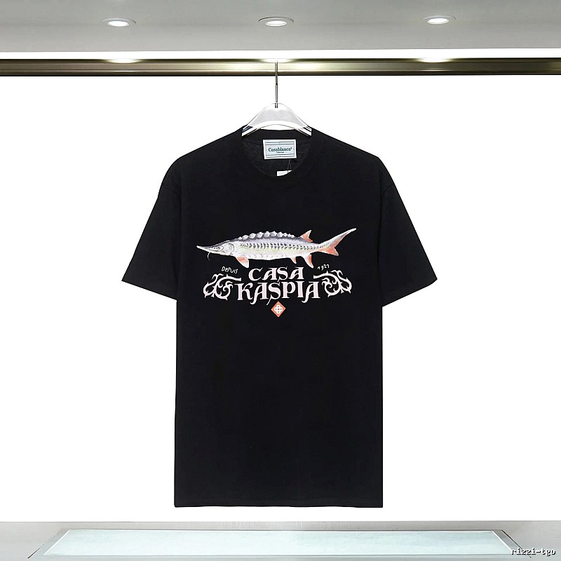 Casablanca printed trendy brand black T-shirt