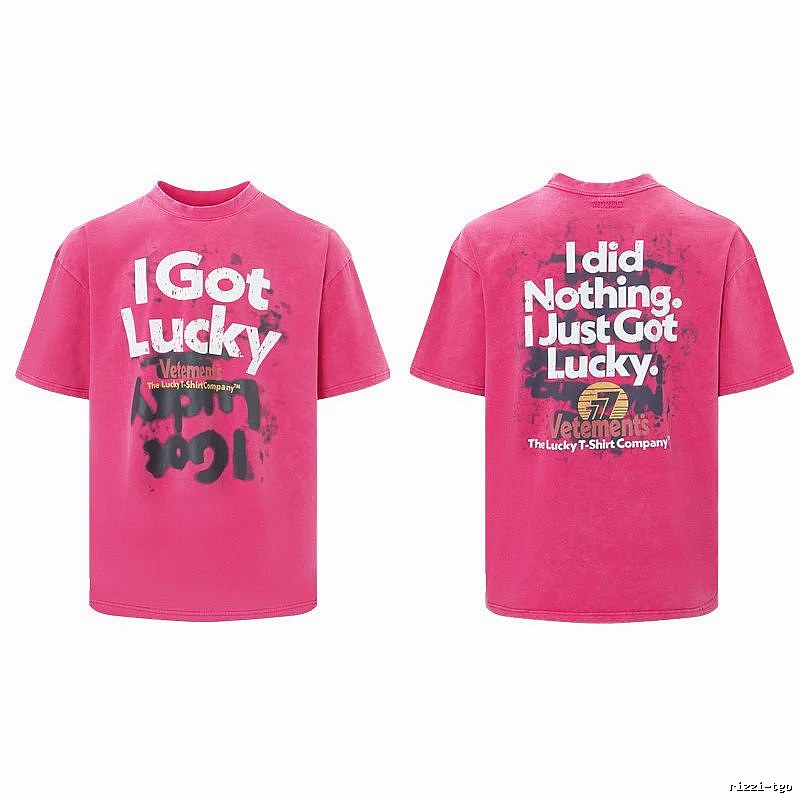 Casual Statement graphic T-shirt Black Colorful Lucky for Streetwear Looks