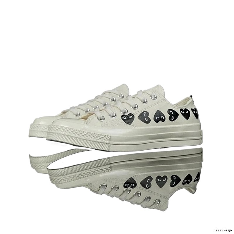 CDG Love Minimalist Style White Shoes