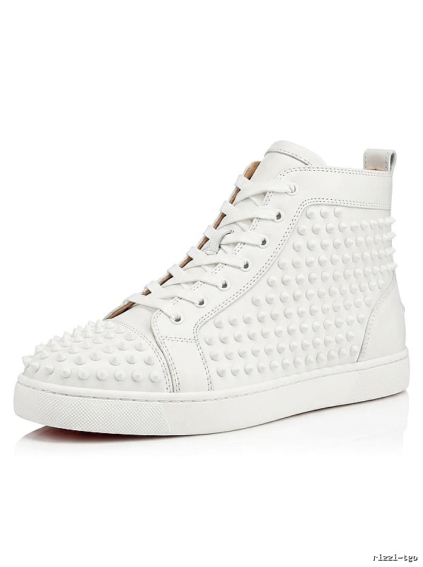 Christian Louboutin rivet trendy and cool white shoes