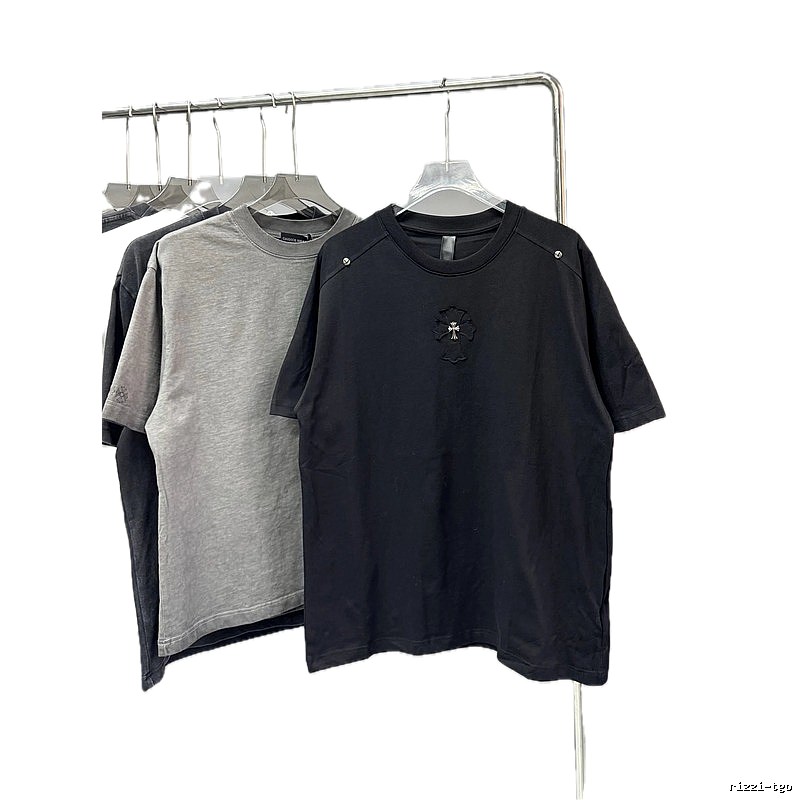 Chrome Hearts Cross American Street Style Black Short-sleeve T-shirt