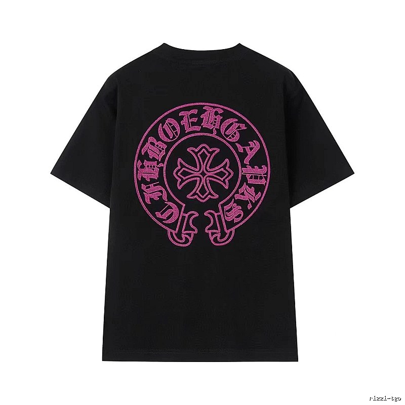 Chrome Hearts Cross-embroidered Cool & Trendy Black Short-sleeve T-shirt