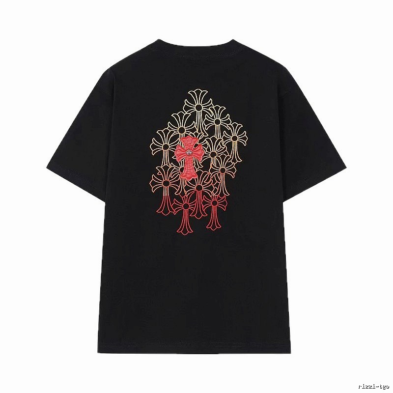 Chrome Hearts Cross Embroidered Street Style Black T-Shirt