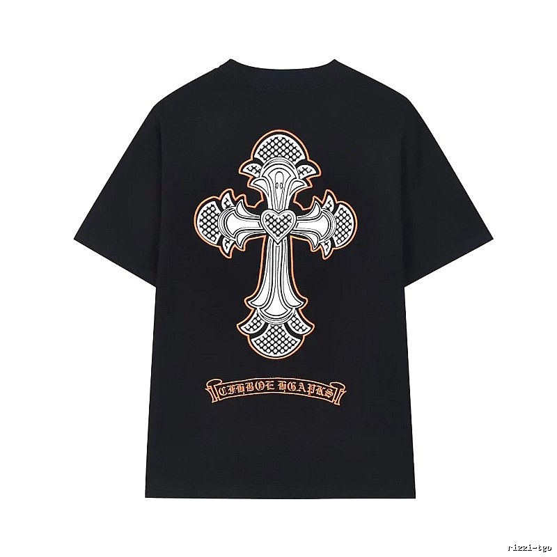 Chrome Hearts Cross Gothic Style Black Short-sleeve T-shirt