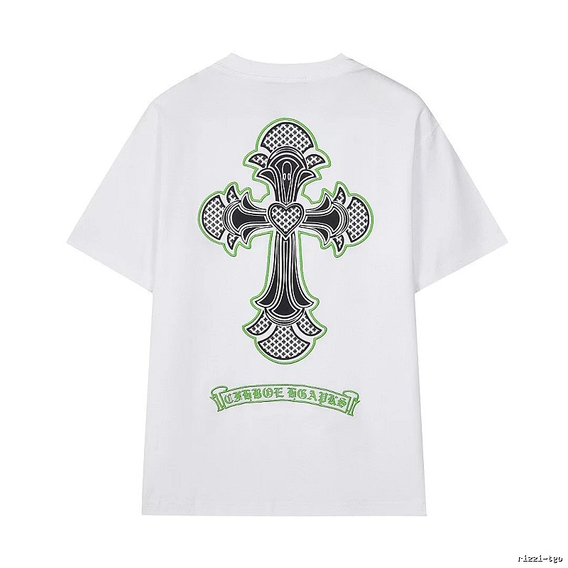 Chrome Hearts Cross Print Street Style White T-Shirt