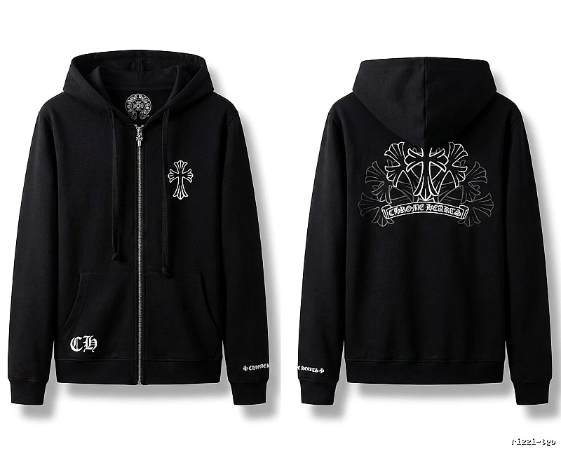 Chrome Hearts Cross Print Style Black Sweatshirt