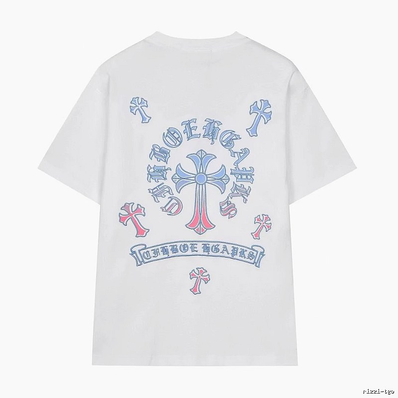 Chrome Hearts Cross Print Trendy Street Style White Short-sleeve T-shirt