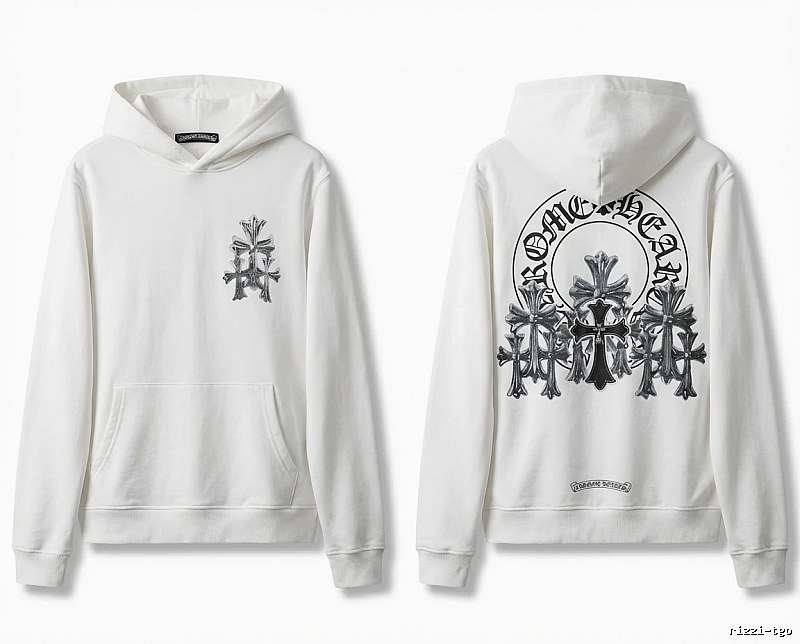 Chrome Hearts Cross Trendy and Cool Style White Hoodie