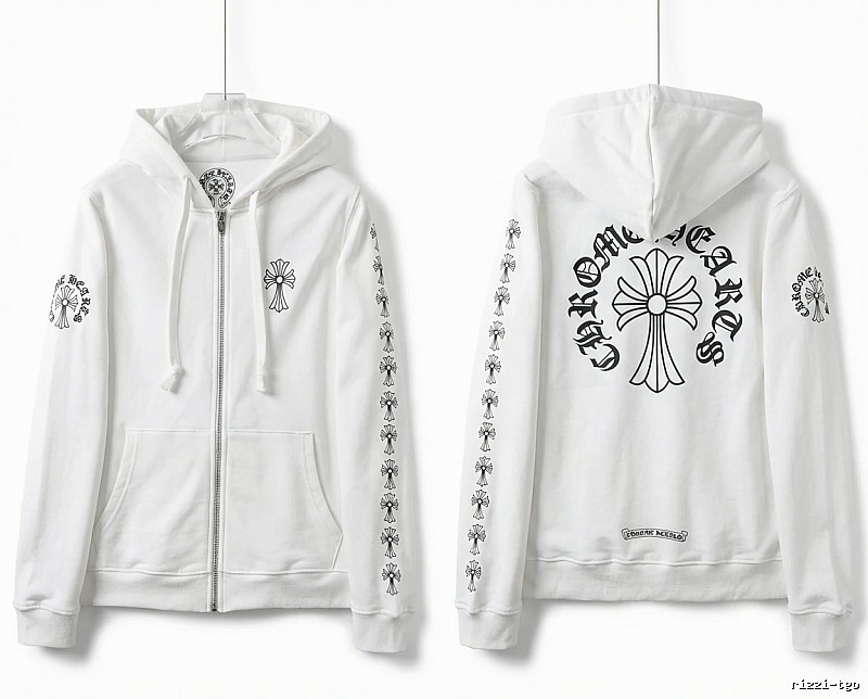 Chrome Hearts Cross Trendy White Hoodie