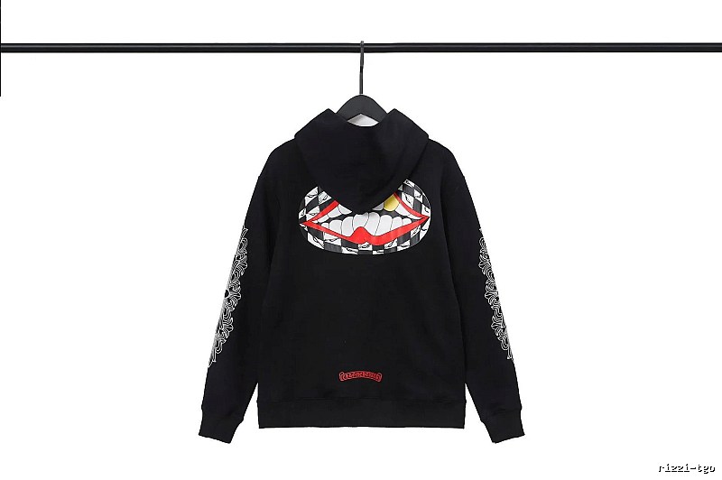Chrome Hearts Easy Match Cross graphic hoodie Black Blue Cross for Leisure Wear