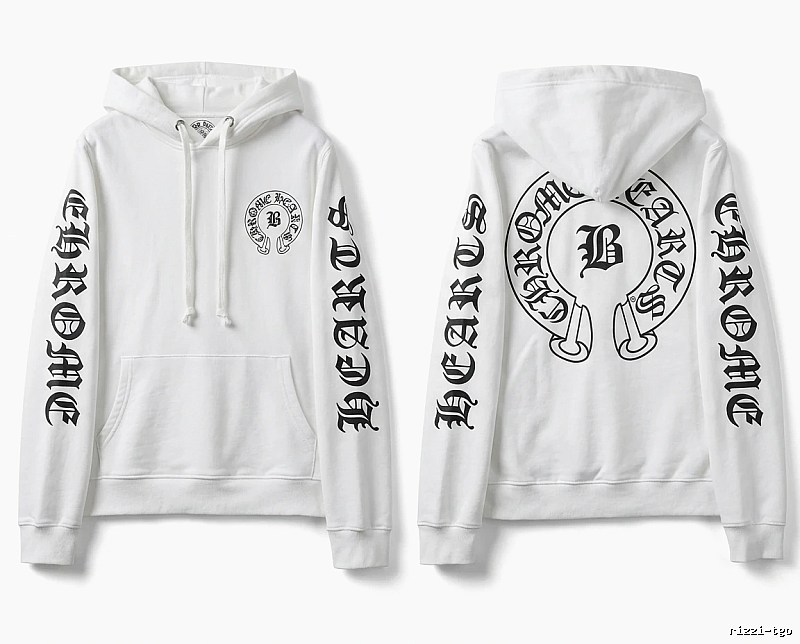 Chrome Hearts Gothic-style white hoodie