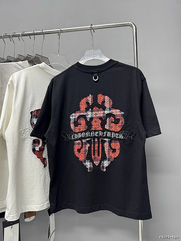 Chrome Hearts Plaid Cross Street Style Black Short-sleeve T-shirt