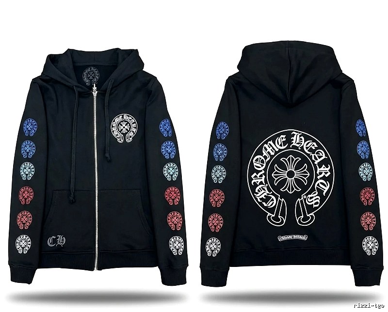 Chrome Hearts Printed Trendy and Cool Black Coat