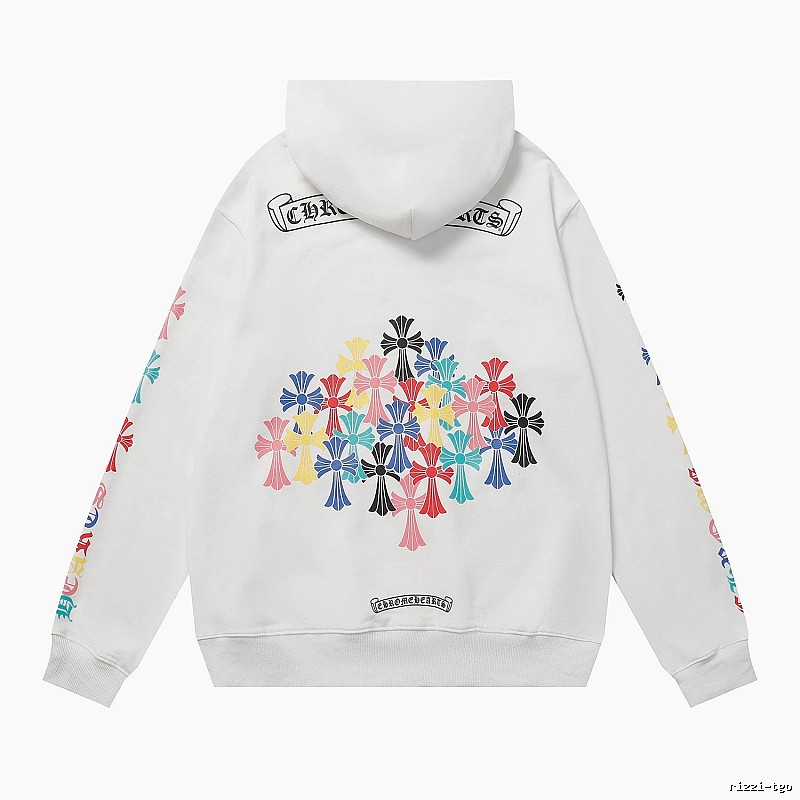 Chrome Hearts Relaxed Cross graphic hoodie Black Blue Cross with Versatile Design