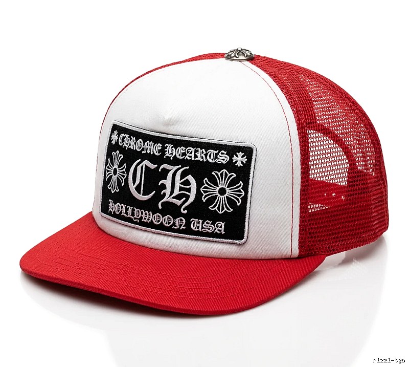 Chrome Hearts Retro Red and White Hat