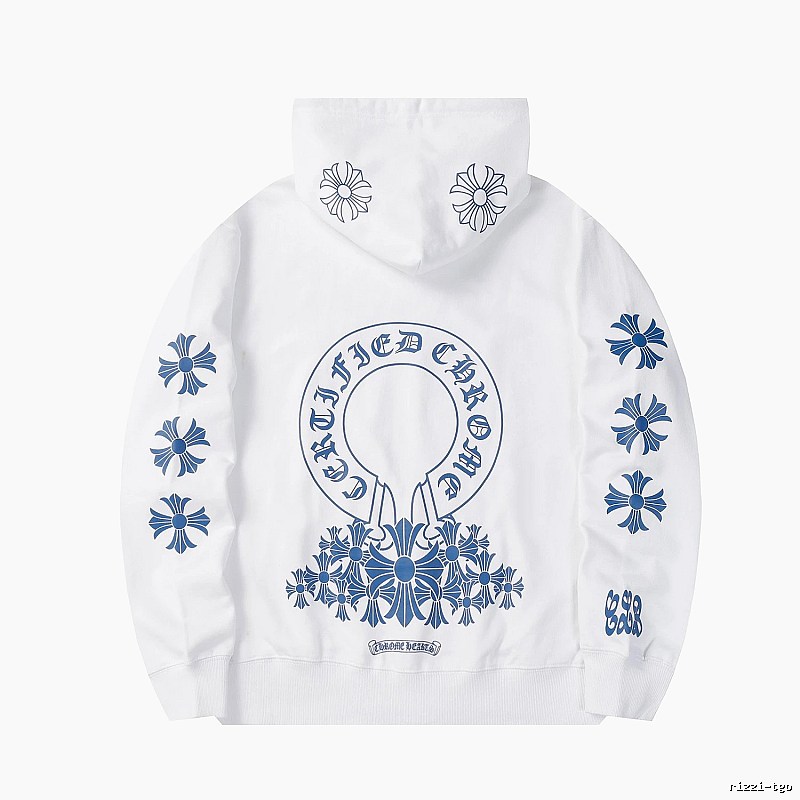 Chrome Hearts Sport Cross graphic hoodie Black Blue Cross for Collection Drops