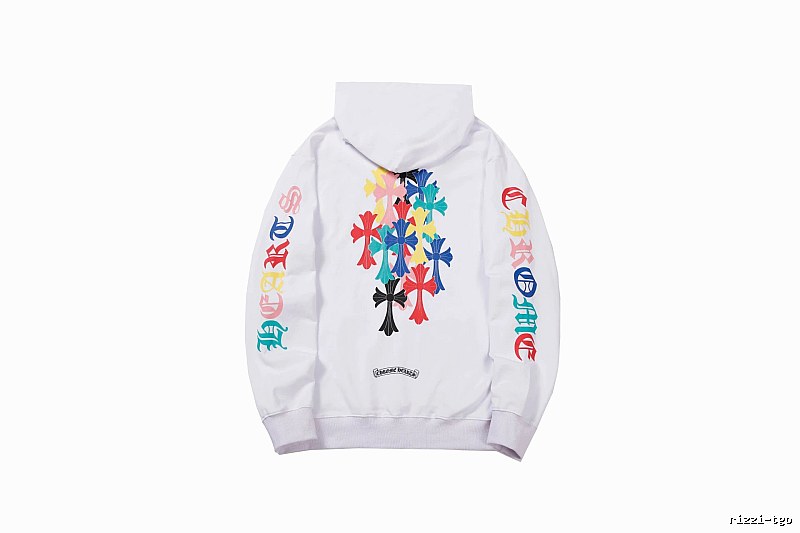Chrome Hearts Streetwear Cross graphic hoodie Black Blue Cross with Logo Accent