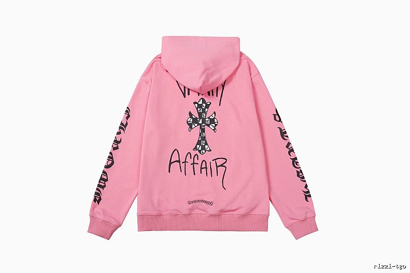 Chrome Hearts Streetwear Cross graphic hoodie Black Blue Cross with Practical Shape