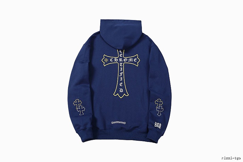 Chrome Hearts Weekend Cross graphic hoodie Black Blue Cross for Seasonal Looks