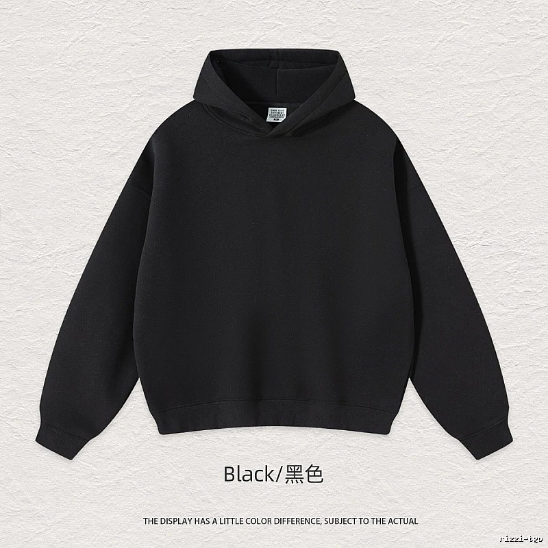 Classic Blank pullover hoodie Black Minimal A for Daily Styling