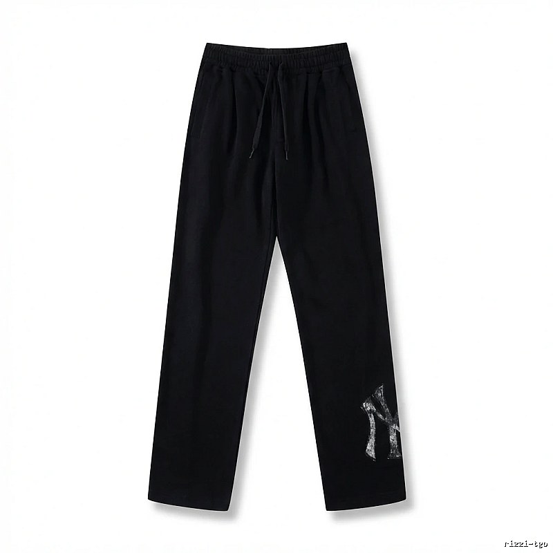 Classic trendy brand black trousers of MLB