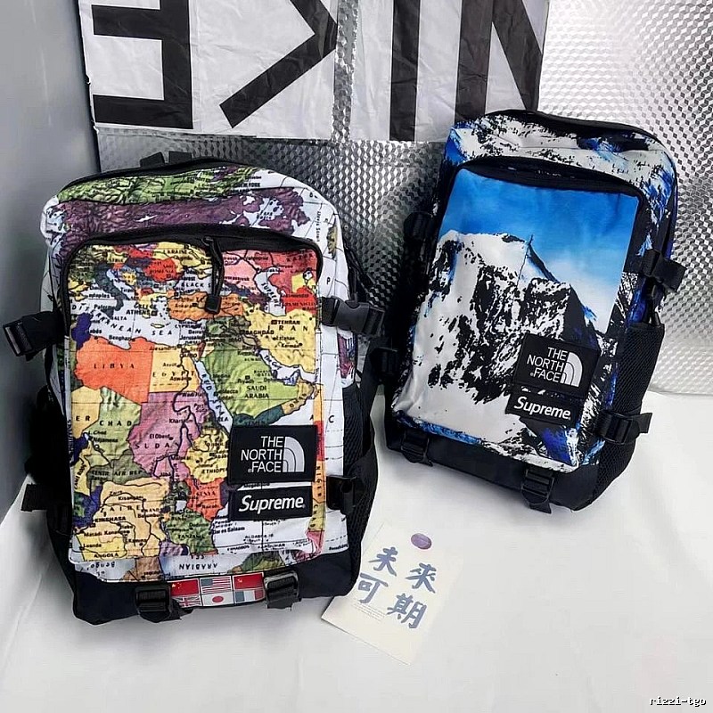 Colorful Map-print Backpack Supreme x The North Face Backpack for Streetwear Looks