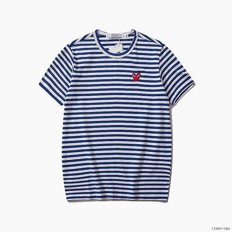 Comme des Garcons PLAY 2021-94 Blue Style 2194 Heart Logo T-Shirt Modern Fit