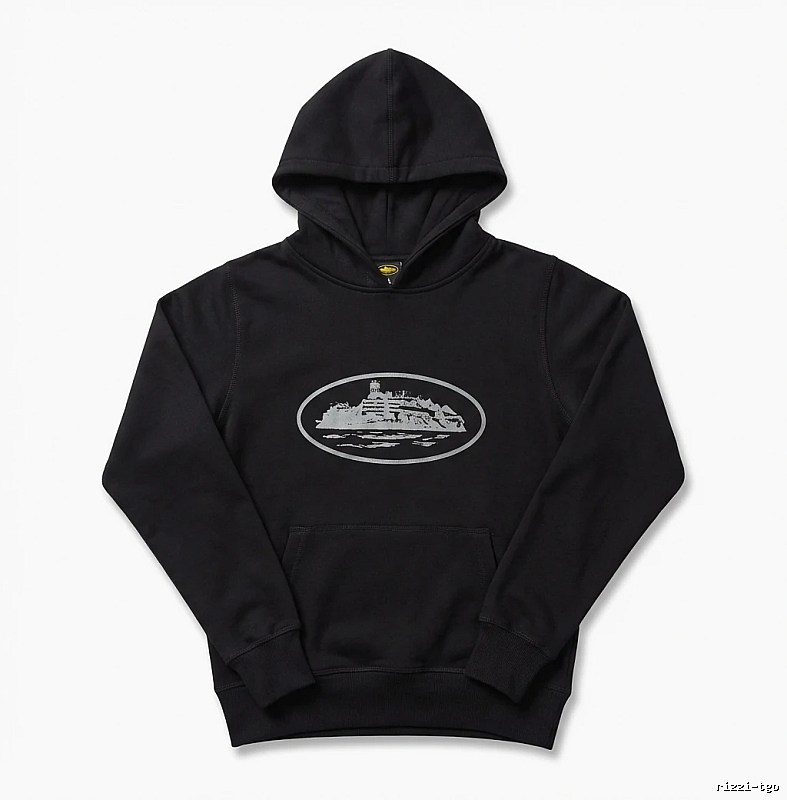 Corteiz Island Logo Minimalist Style Black Sweatshirt