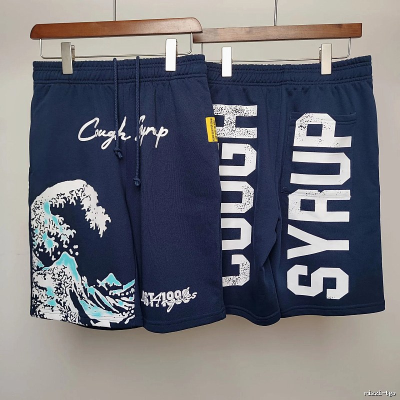 COUGH SYRUP Ukiyo-e Street Style Navy Shorts