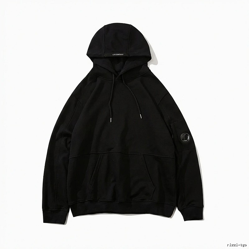 C.P. COMPANY minimalist style black hoodie
