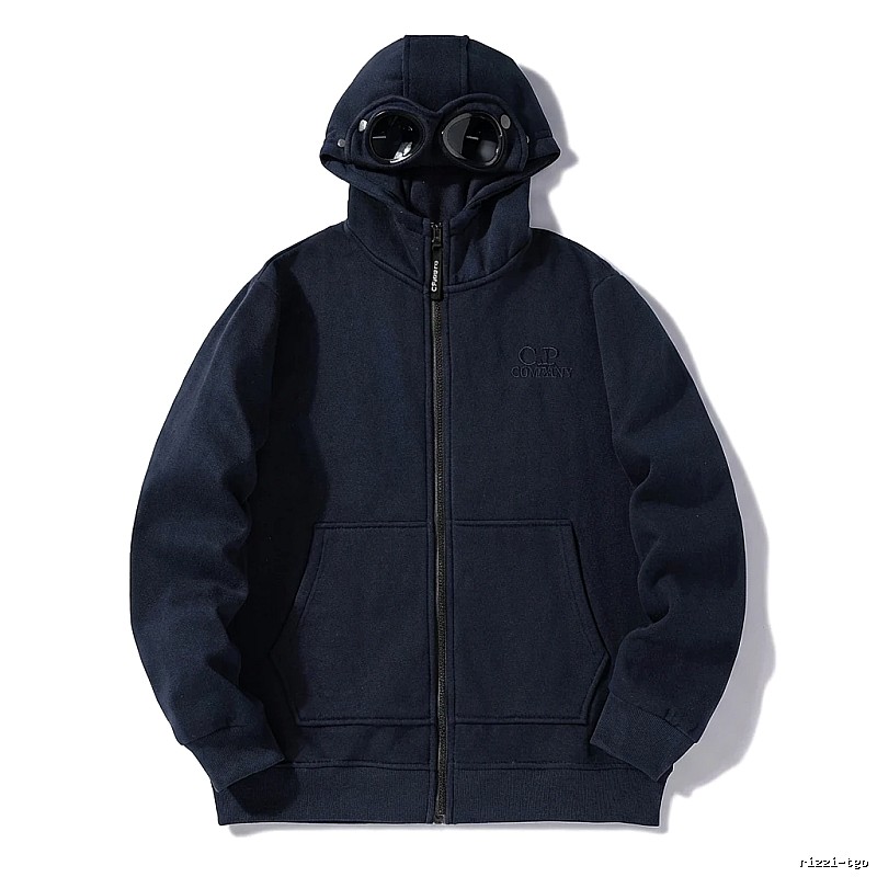 C.P. COMPANY Workwear Style Navy Blue Hoodie