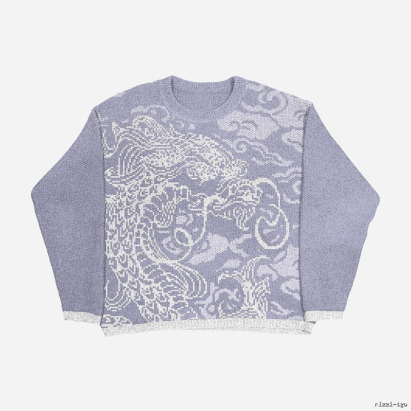 Daily Anime graphic sweater Black Knit Top with Visual Detail