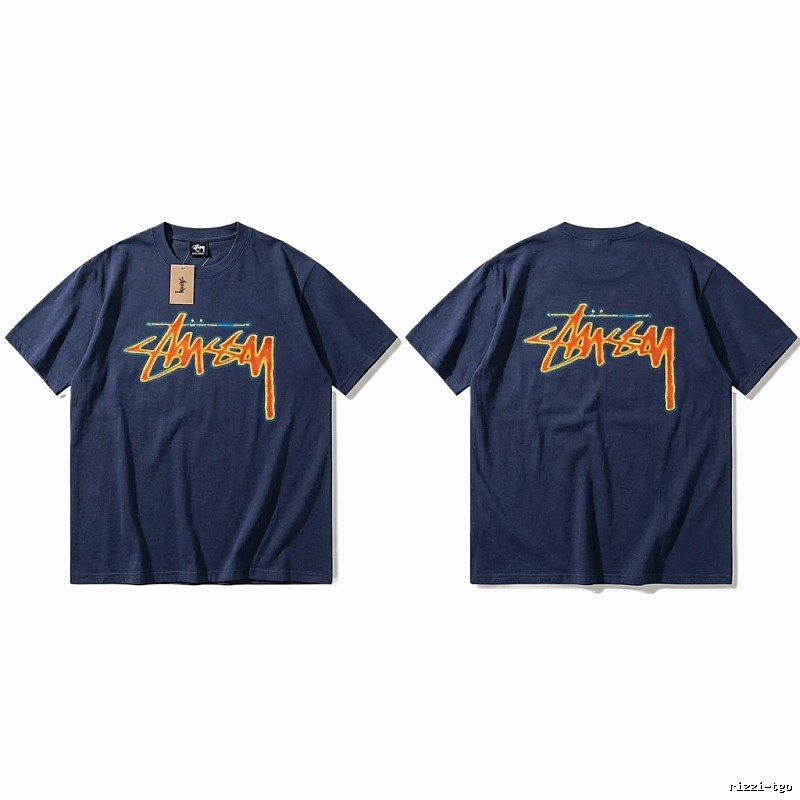 Dark blue T-shirt with Stussy graffiti style