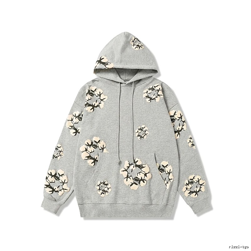 DENIM TEARS Floral Wind Grey Hoodie