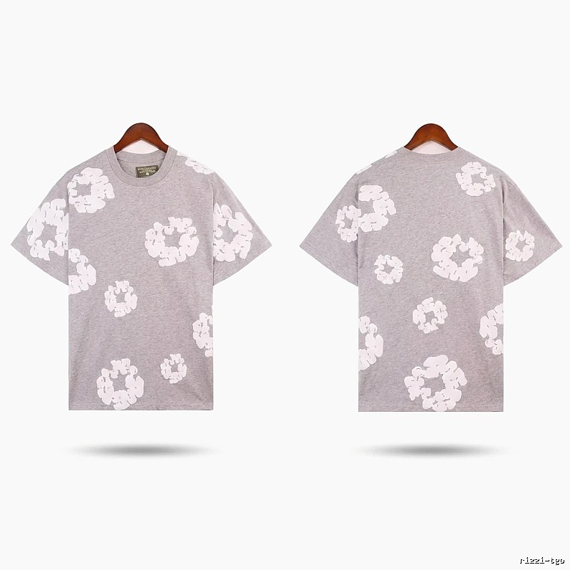 DENIM TEARS Printed Casual Grey T-shirt