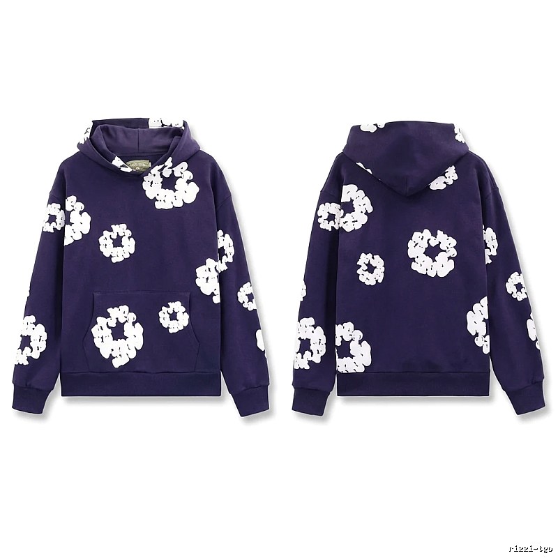 DENIM TEARS Printed Vintage Navy Blue Sweatshirt