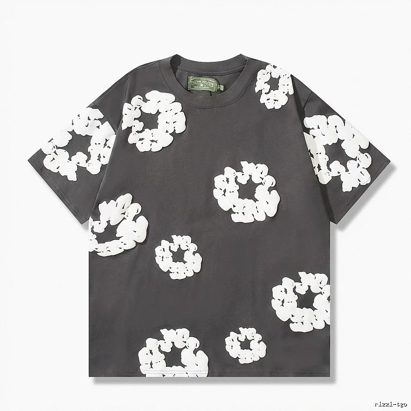 DENIM TEARS Three-dimensional Flower Style T-shirt