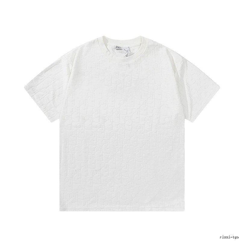 Dior All-over Monogram Print Light Luxury Style White T-Shirt
