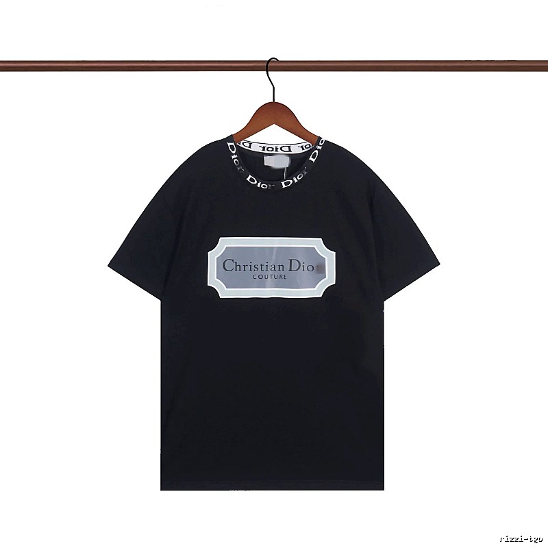 Dior Couture Minimalist Style Black Short-Sleeve T-Shirt