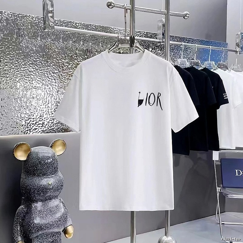 Dior Graffiti Casual Style White Short-sleeve T-shirt