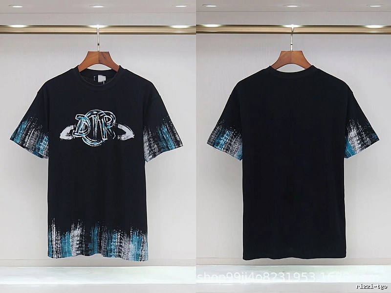 Dior Graffiti Cool Trendy Black Short-sleeve T-shirt