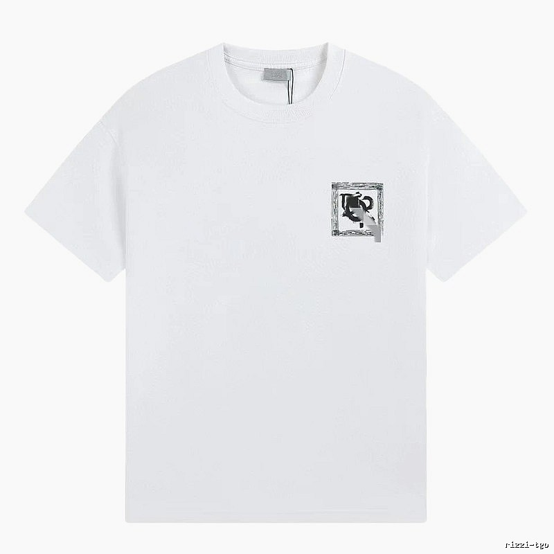 Dior Graffiti Print Minimalist Style White Short-sleeve T-shirt