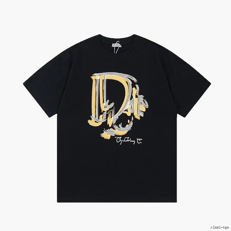 Dior Graffiti Print Street-style Black T-Shirt