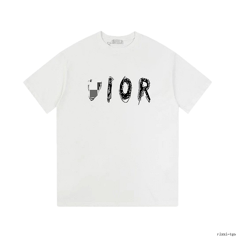 Dior Graffiti Street Style White Short-sleeve T-shirt