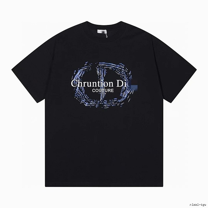 Dior Haute Couture Graffiti-style Black Short-sleeve T-shirt