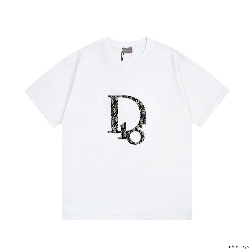 Dior Monogram Light Luxury Style White Short-sleeved T-shirt