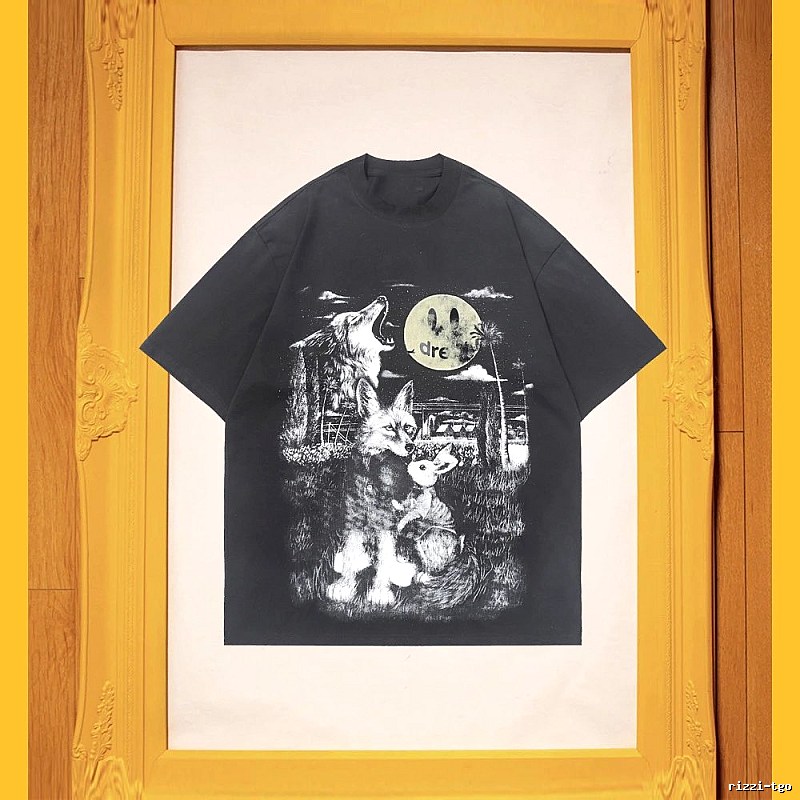 DREW Animal Print Street Style Black T-Shirt